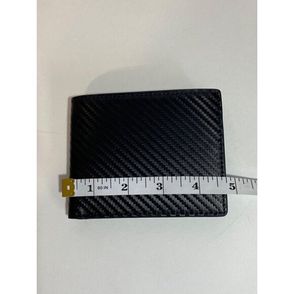 Men’s Bifold Black Wallet Interior Card Slots ID Window NWB - Picture 6 of 7